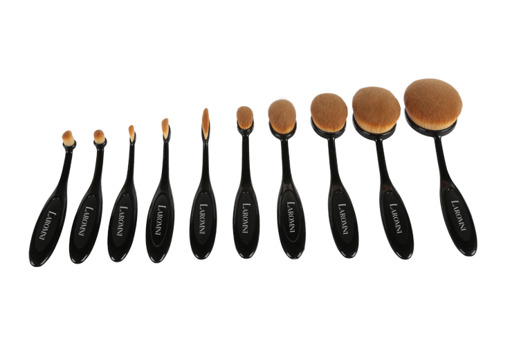 10Pcs Professional Makeup Brushes Set Oval Cream Puff Toothbrush Brush Black 2 10Pcs Professional Makeup Brushes Set Oval Cream Puff Toothbrush Brush Black 2