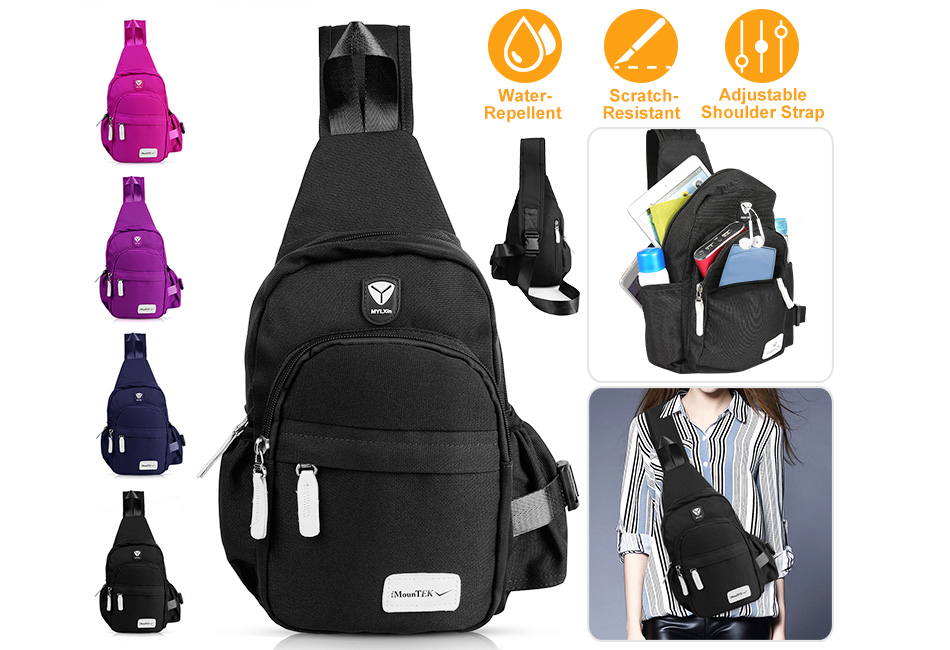 Men Women Nylon Crossbody Shoulder Chest Cycle Sling Bag Daily Travel Backpack