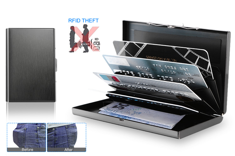 Credit Card ID Holder Slim Money Travel Wallet Stainless Steel Box Case for Men