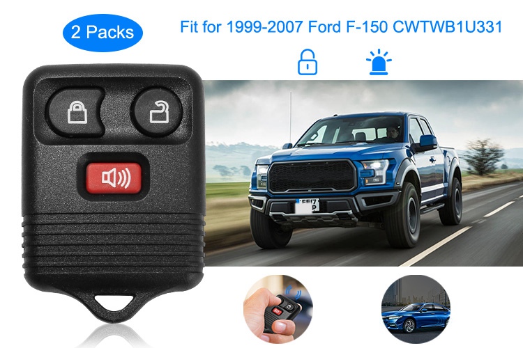 2 For Ford F-150 1999 2000 2001 2002 2003 2004 2005 2006 2007 Remote Car Key Fob