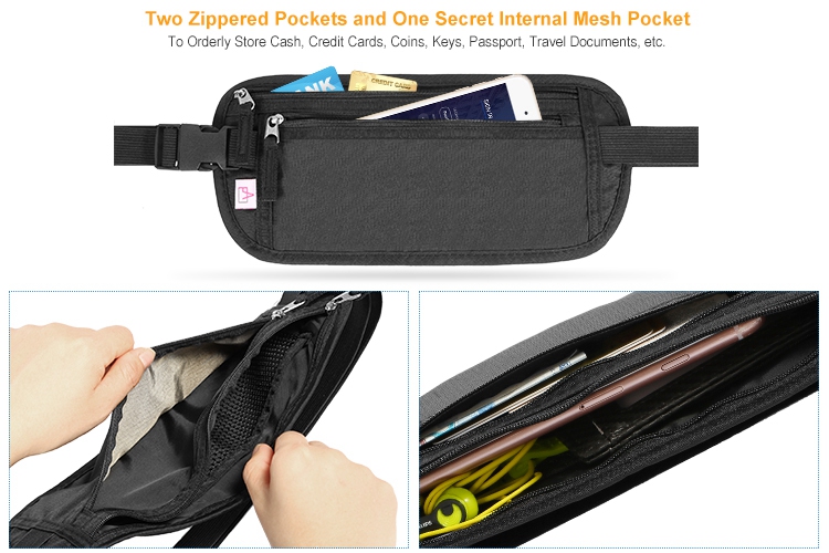 Details About Waterproof Travel Money Belt Rfid Security Wallet Waist Pack Hidden Pocket Safe - 