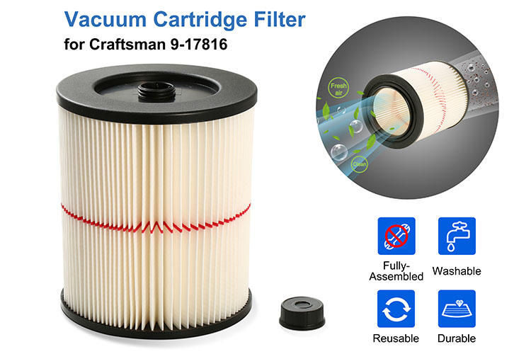 EASY FILTER vacuum cartridge filter for craftsman 17816