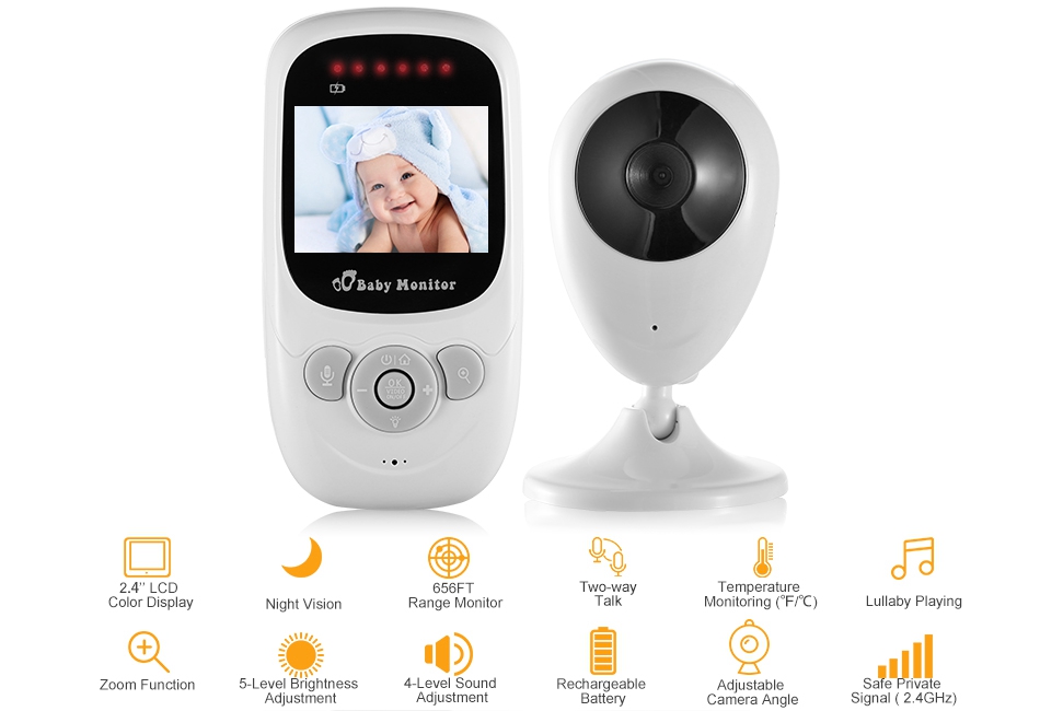 2.4″ Wireless Video Audio Baby Monitor Digital Camera Night Vision Safety Viewer