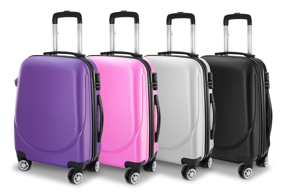 pink hard shell suitcase