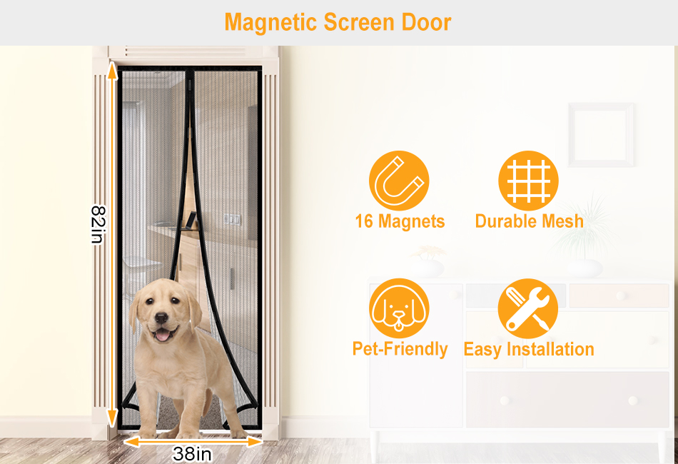 Details About 2xmosquito Door Net Mesh Screen Bug Fly Pet Patio Hands Free Magnetic Heavy Duty