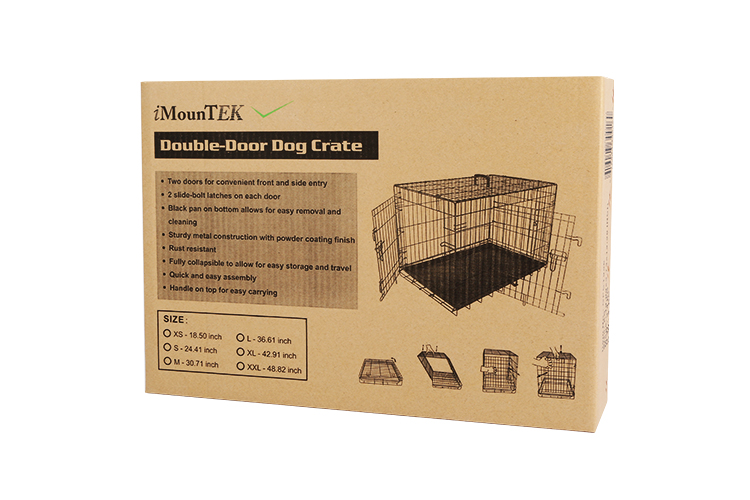 Pet Kennel Cat Dog Folding Crate Metal Cage 2 Doors 48 42 36 30