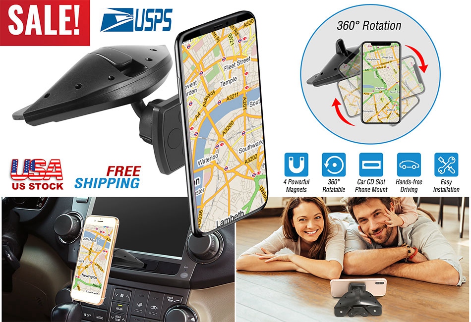 New Magnet Car CD Slot Holder Mount Stand For GPS MP4 5 & Tablet Phone