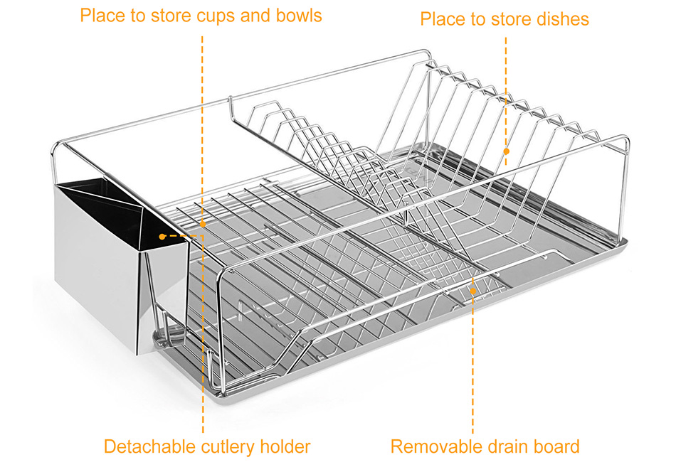 Dish Drying Rack Drainer Holder Organizer Strainer Kitchen 