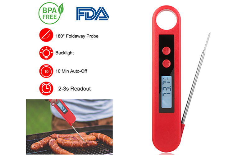Foldable Digital Food Kitchen Cooking Meat BBQ Grill Thermometer Instant Read AO