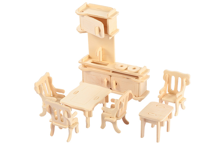 34pcs//Set 3D Dollhouse Miniature Puzzle Dollhouse Furniture Puzzle Fancy Toys