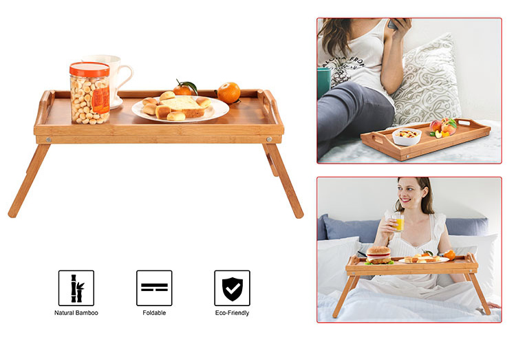 20"X12.6"Bed Breakfast Tray Table Serving Lap Food TV Dinner