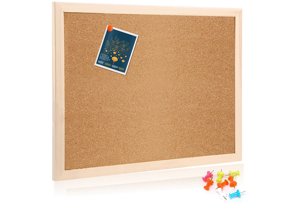 30x30cm Wall Hanging Cork Board Black Frame Message //Notice //Memo Board