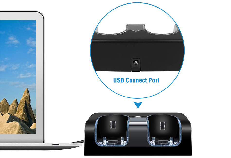 Remote Charging Dock Station With 2 Rechargeable Batteries For Wii