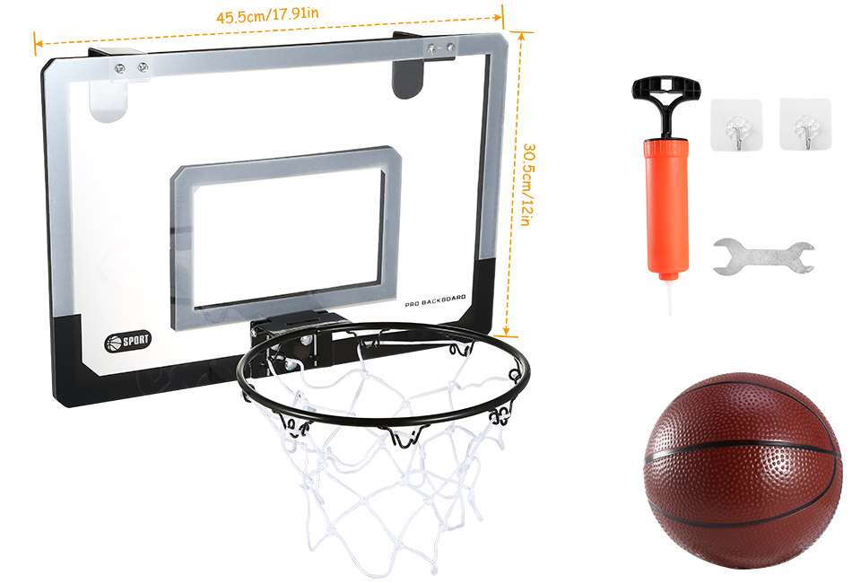 Indoor Mini Basketball Hoop Backboard System Home Office Room Door w