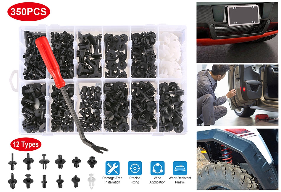350pcs Car Push Retainer Pin Rivet Clip Trim Panel Moulding Fastener Assortment