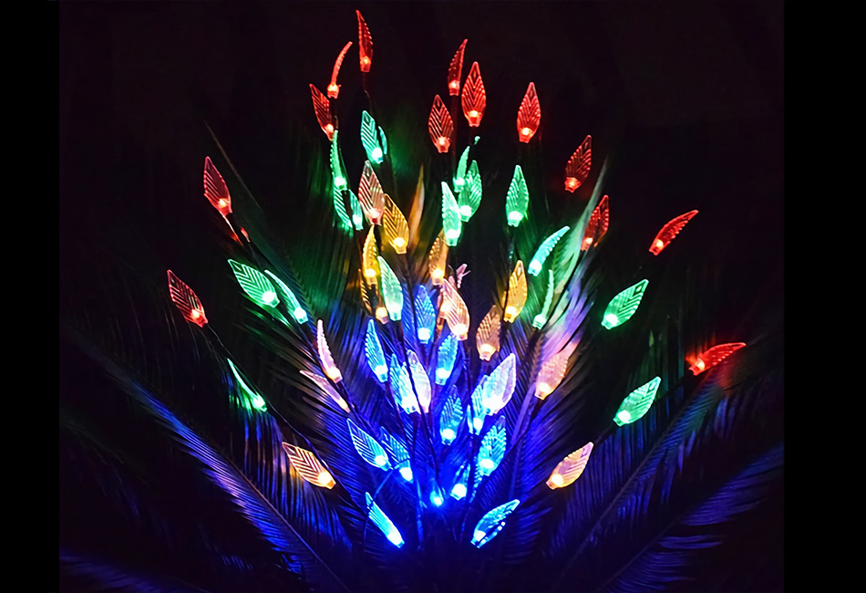 3 PCS 60 LED Solar Garden Lights Tree Branch Leaf Shape Lamp Waterproof