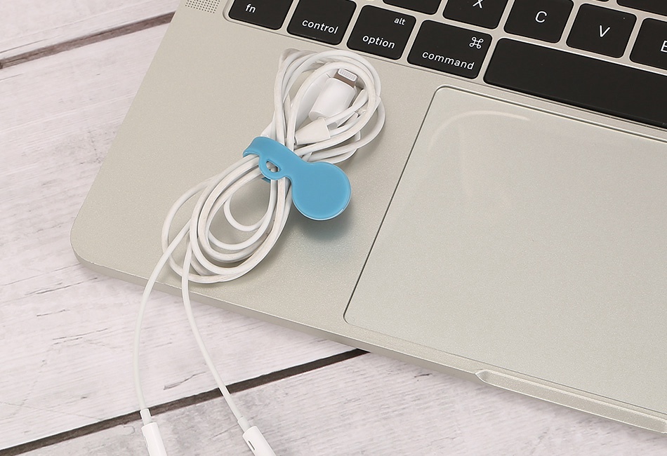 4x Cable Clip Wrap Cord Management Winder Line Holder Soft