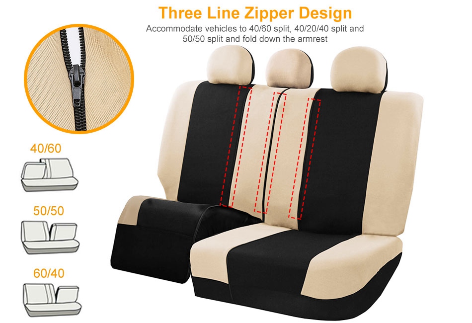 14Pcs Universal Auto Car Seat Cover Full Set Front Back Seat Protector