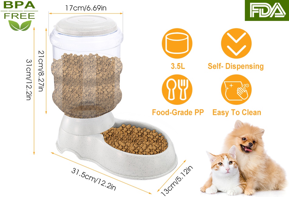 Automatic Pet Feeder Dog Cat Self Dispensing Gravity Pet Food Bowl