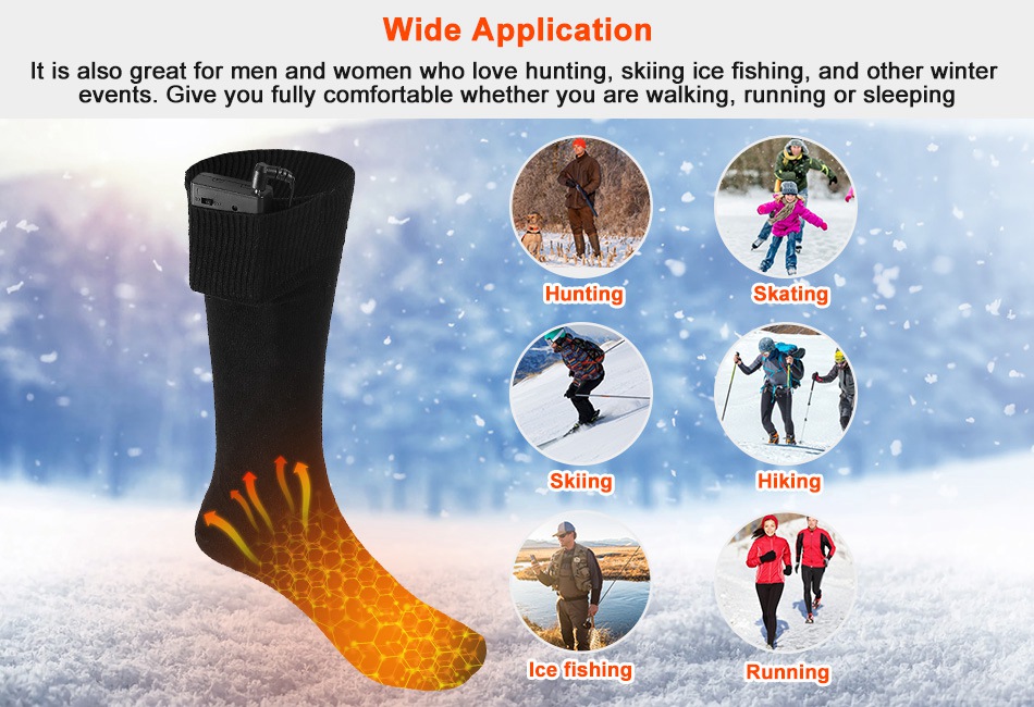Electric Heated Socks Battery Socks Rechargeable Socks Men Ladies ...