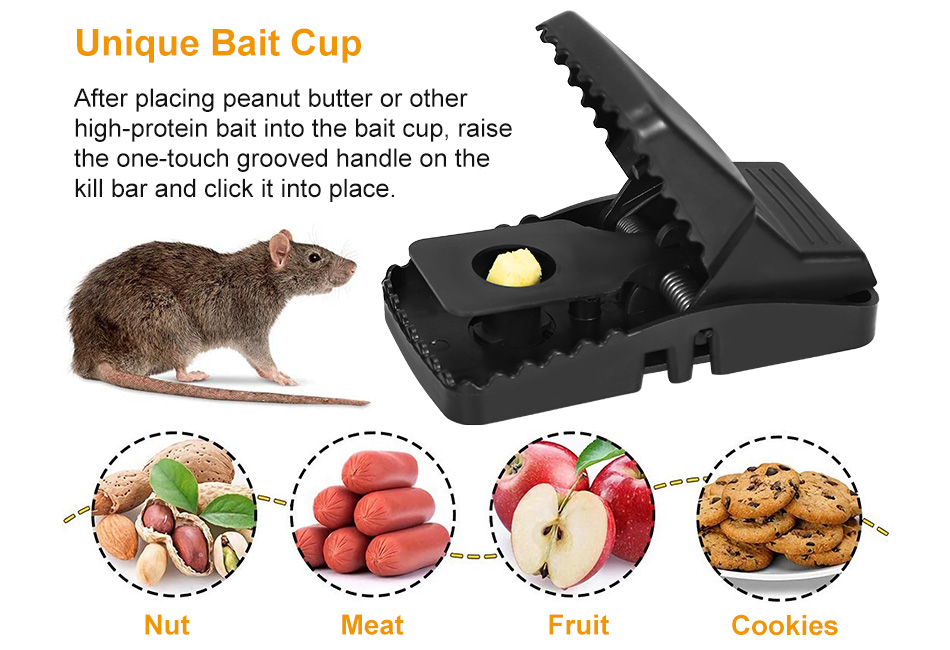 Vole trap Snap Mouse Trap Easy Reusable Mice Control Traps Catching   W