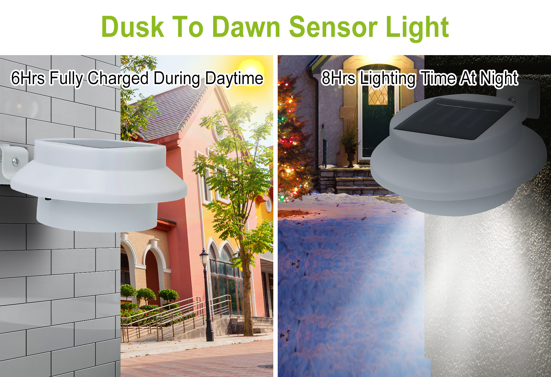 LED Solar Power Gutter Light Outdoor Floodlight Garden