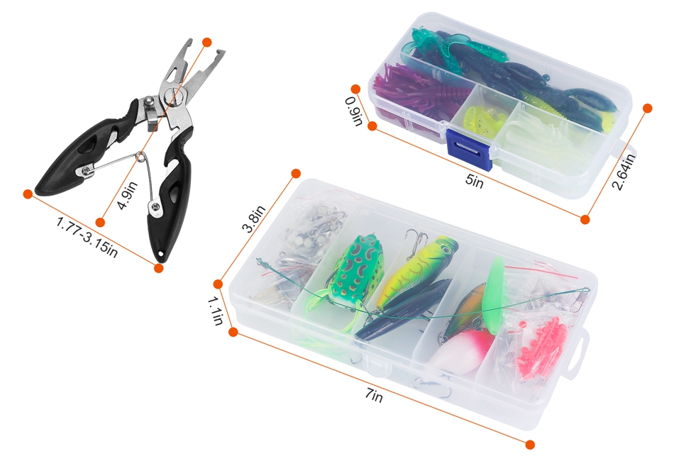 383PCS/Set Kinds of Fishing Lures Crankbaits Hooks Minnow Baits