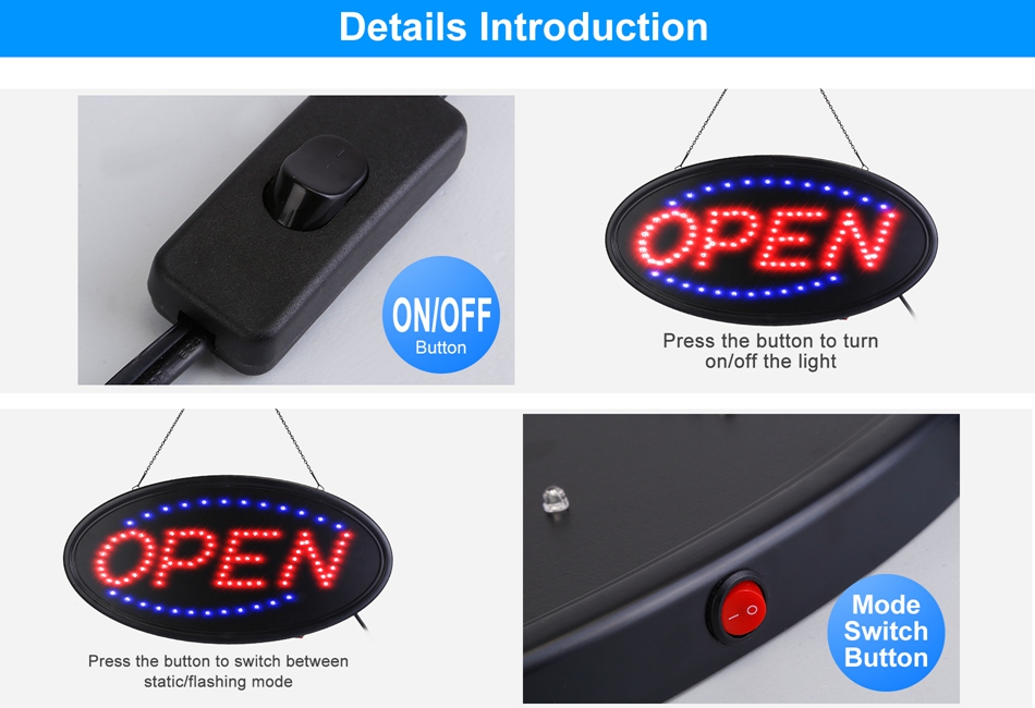 Electric Light Up LED Neon Business Open Closed Sign Electric Light Up LED Neon Business Open Closed Sign