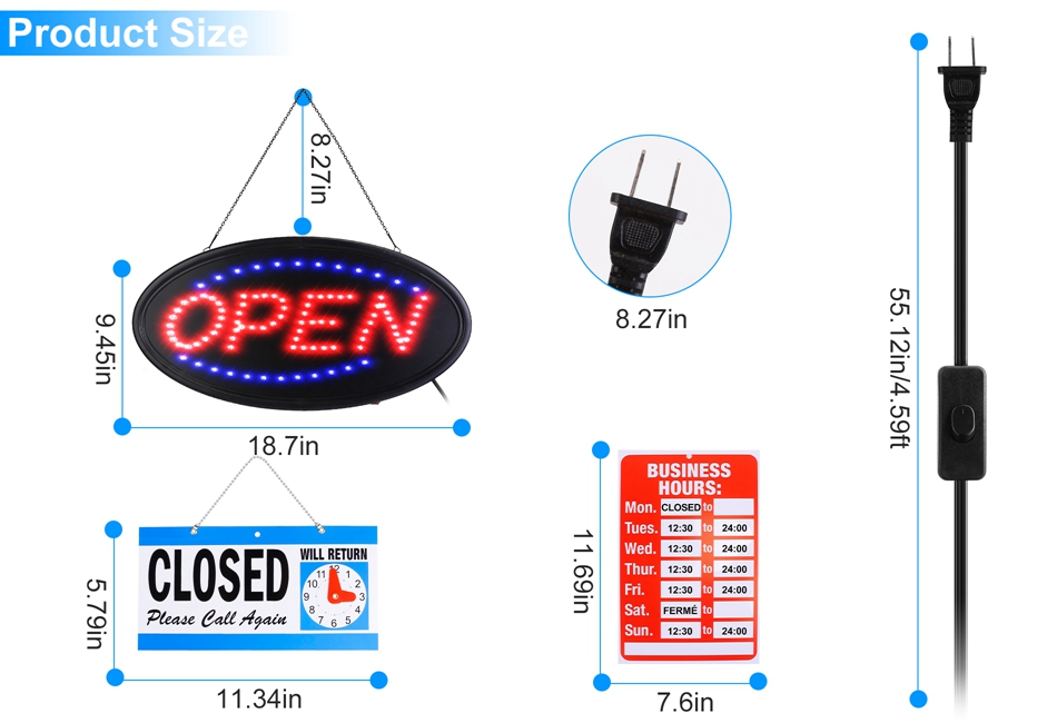 Electric Light Up LED Neon Business Open Closed Sign Electric Light Up LED Neon Business Open Closed Sign