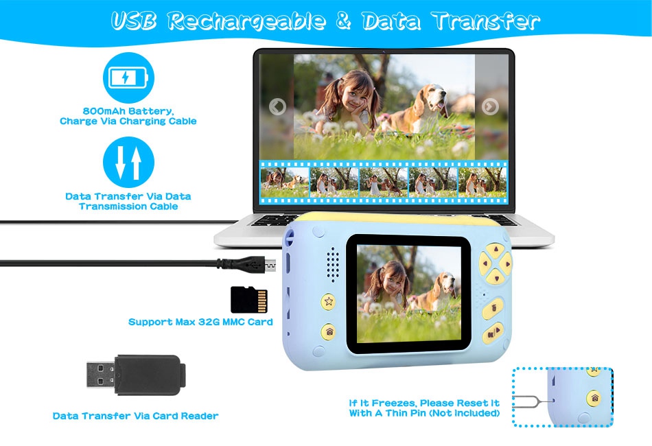 Kids Digital Camera with Flip Lens Children Video Camcorder Kids