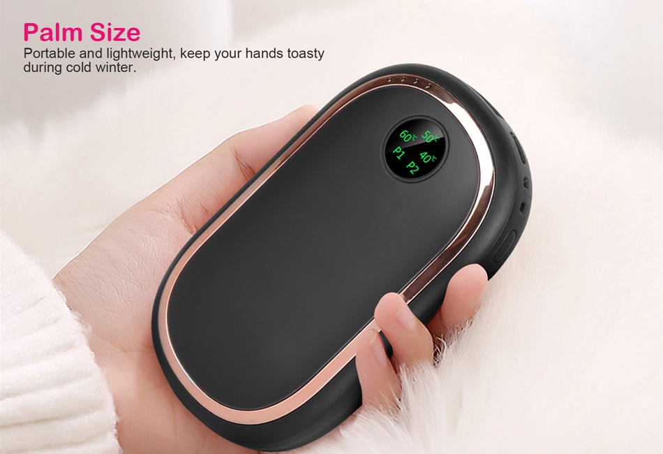 thumbnail image 2 of Ruiodr 6000mAh Rechargeable Hand Warmer – Electric Power Bank With Visible Heat (Green) 2 of 3