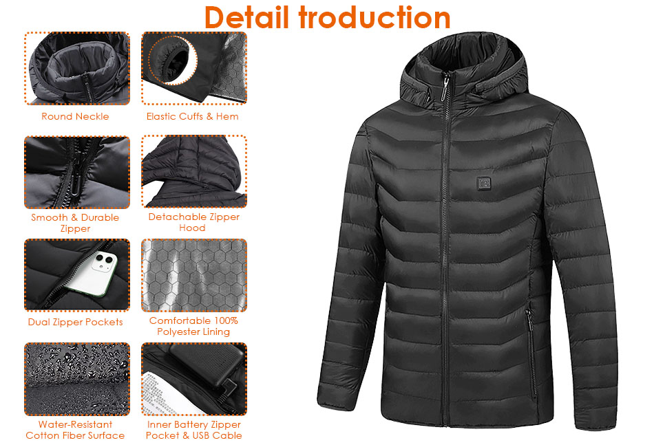 洋書 Electric jacket KTSSL Men's Heated Jacket with 12V Battery, Windproof Bomber
