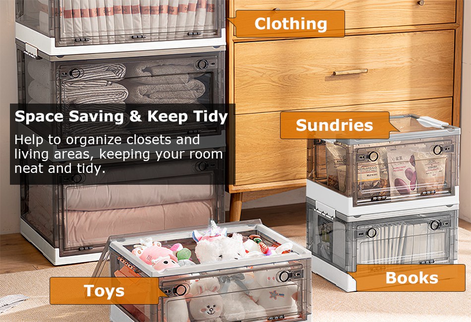 27/56L Stackable Box Closet Organizers Dorm Room Storage 27/56L Stackable Box Closet Organizers Dorm Room Storage