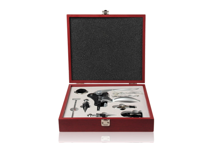 10 Pieces Wine Bottle Opener Corkscrew Stopper Foil Cutter W/ Mahogany Box US 10 Pieces Wine Bottle Opener Corkscrew Stopper Foil Cutter W/ Mahogany Box US