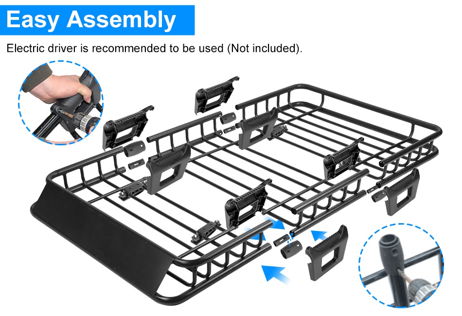 63x39x6.3in Universal Roof Rack Cargo Carrier Car Top Luggage