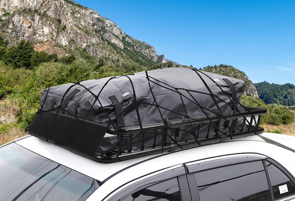  Roof Rack Cargo Basket, Universal Car Top Carrier Rack  Adjustable Length 43/64 inches Anti-Rust Luggage Holder Carrier Basket  150lb with Removable Extension Kit Wind Fairing : Automotive