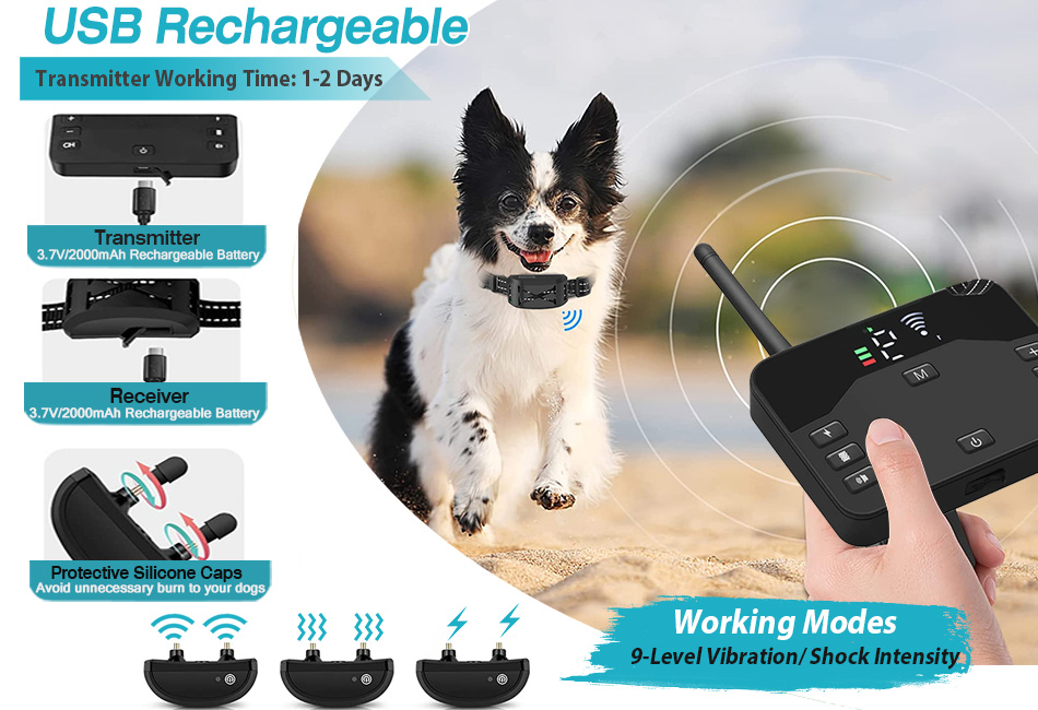 Dog Bark Collar Gps Shock Collar For Dogs Wireless Electric Dog