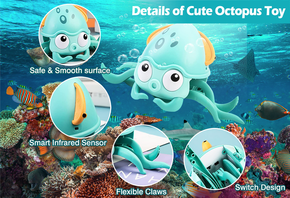 Baby Crawling Octopus Toy Children Electric Walking Toy with