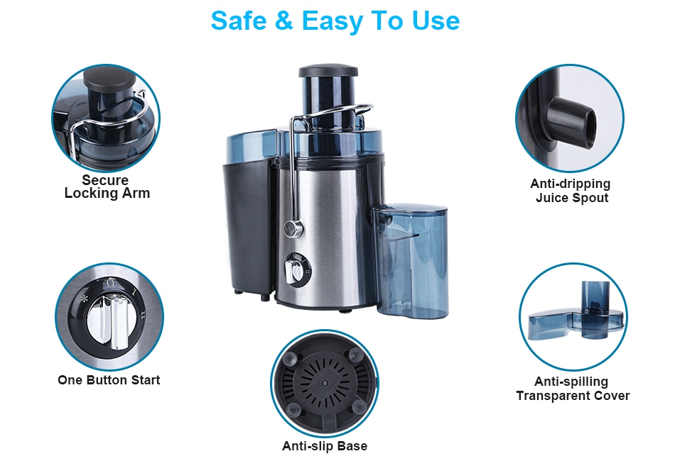 1000W Electric Juicer Fruit Veg Blender High Juice Extractor Citrus Machine USA