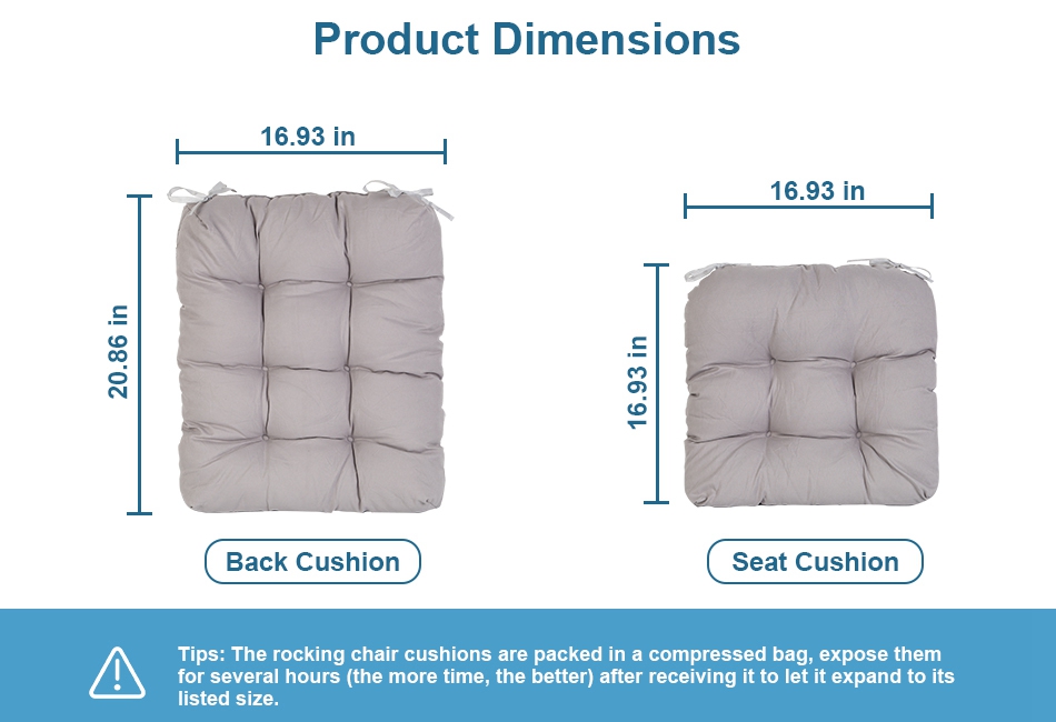 1x 2x Chair Pad Mat Rocking Chair Recliner Seat Back Cushion Office Soft Gift eB