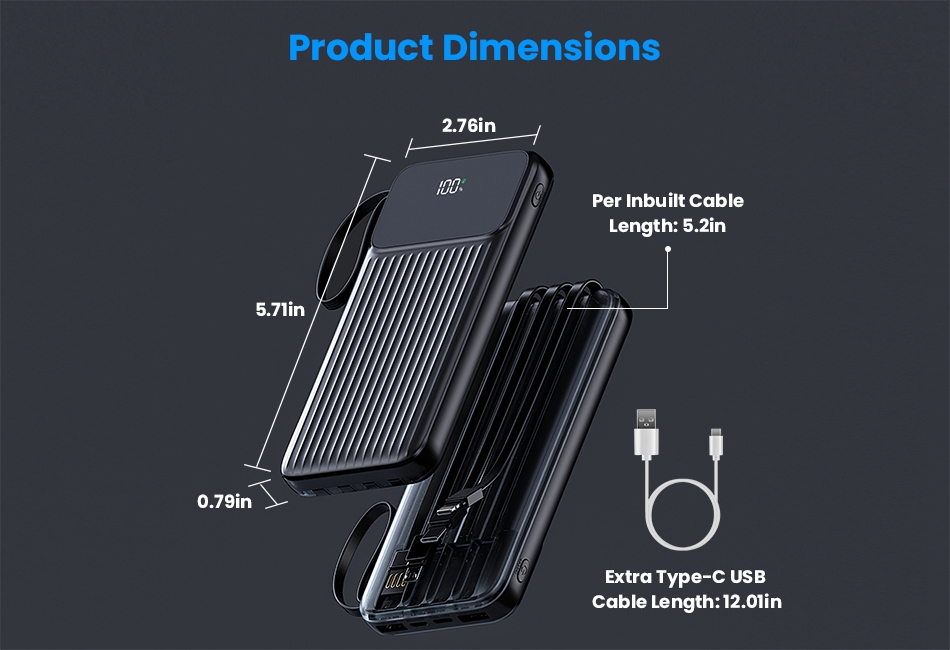 Power Bank 20000mAh Carregador Portátil, 2 USB-A (até 22.5W, PD) 1