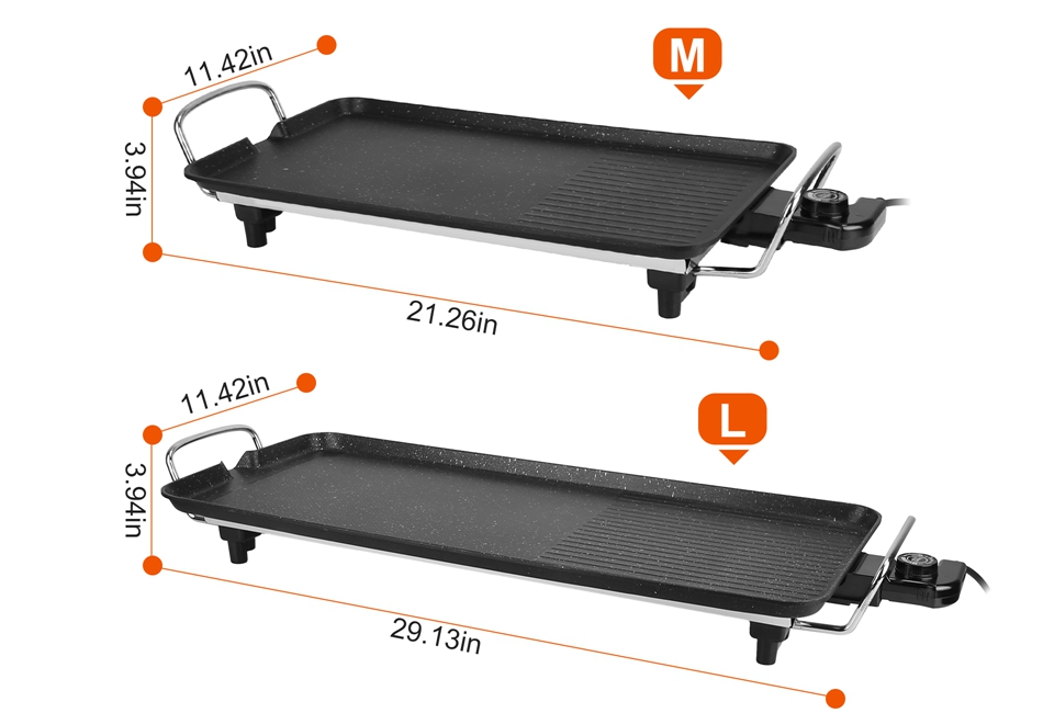 1500W 1400W Electric BBQ Grill Griddle Indoor Barbecue Non-Stick Cooking Surface