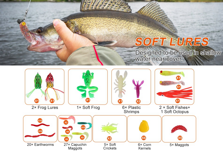 Central Hobby LURES COLLECTION 6セット Bass Fishing Lures Kit Set Topwater Hard Baits Minnow