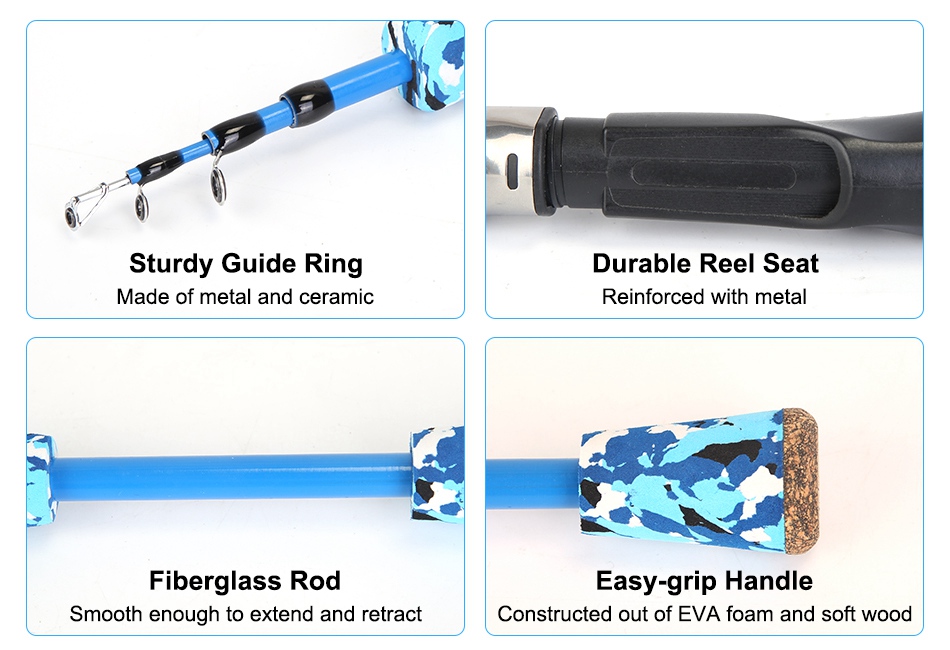 Tackle Box Telescopic Fishing Pole Reel Combo Ultralight Spinning