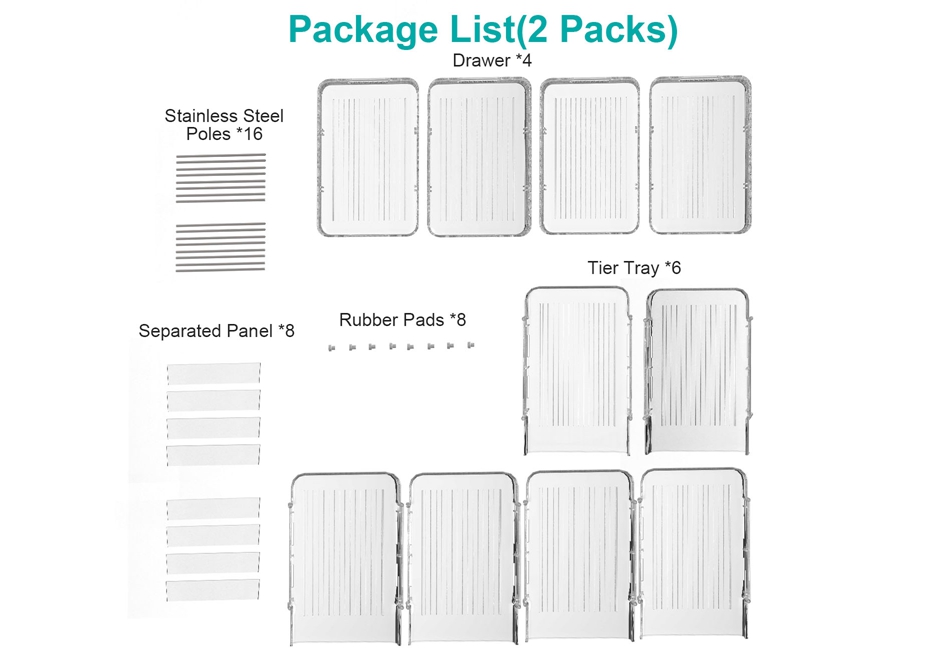 Clear Rack 2Packs Clear Rack Shelf Bathroom Rack Pull-Out Pantry Storage w ...