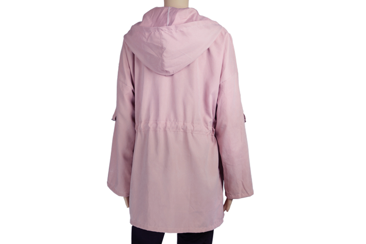Pink Coat Jacket Trench Women Hooded Parka Long Windbreaker Outwear ...