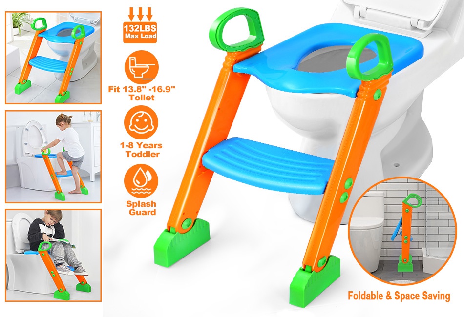 Baby Kids Training Toilet Potty Trainer Seat Chair Toddler Ladder Step Up Stool