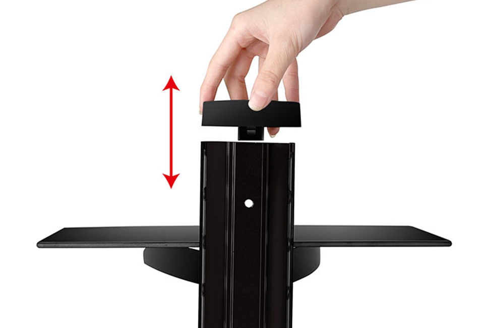 Commercial Electric Series Tempered Glass Floating Entertainment Shelf